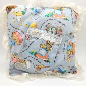 Handmade Vintage Print Nursery Rhyme Children's Tooth Fairy Pillow